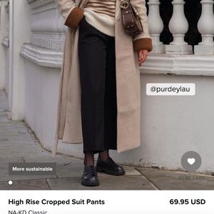 NA-KD High Rise Cropped Suit Pants